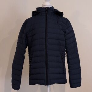 Calvin Klein Men's Navy Quilted Hooded Jacket Size S
